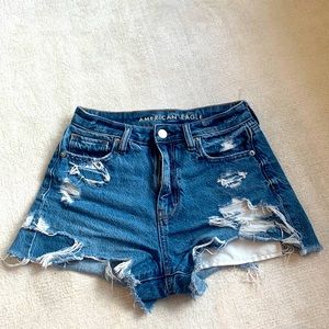 ripped american eagle jean shorts
